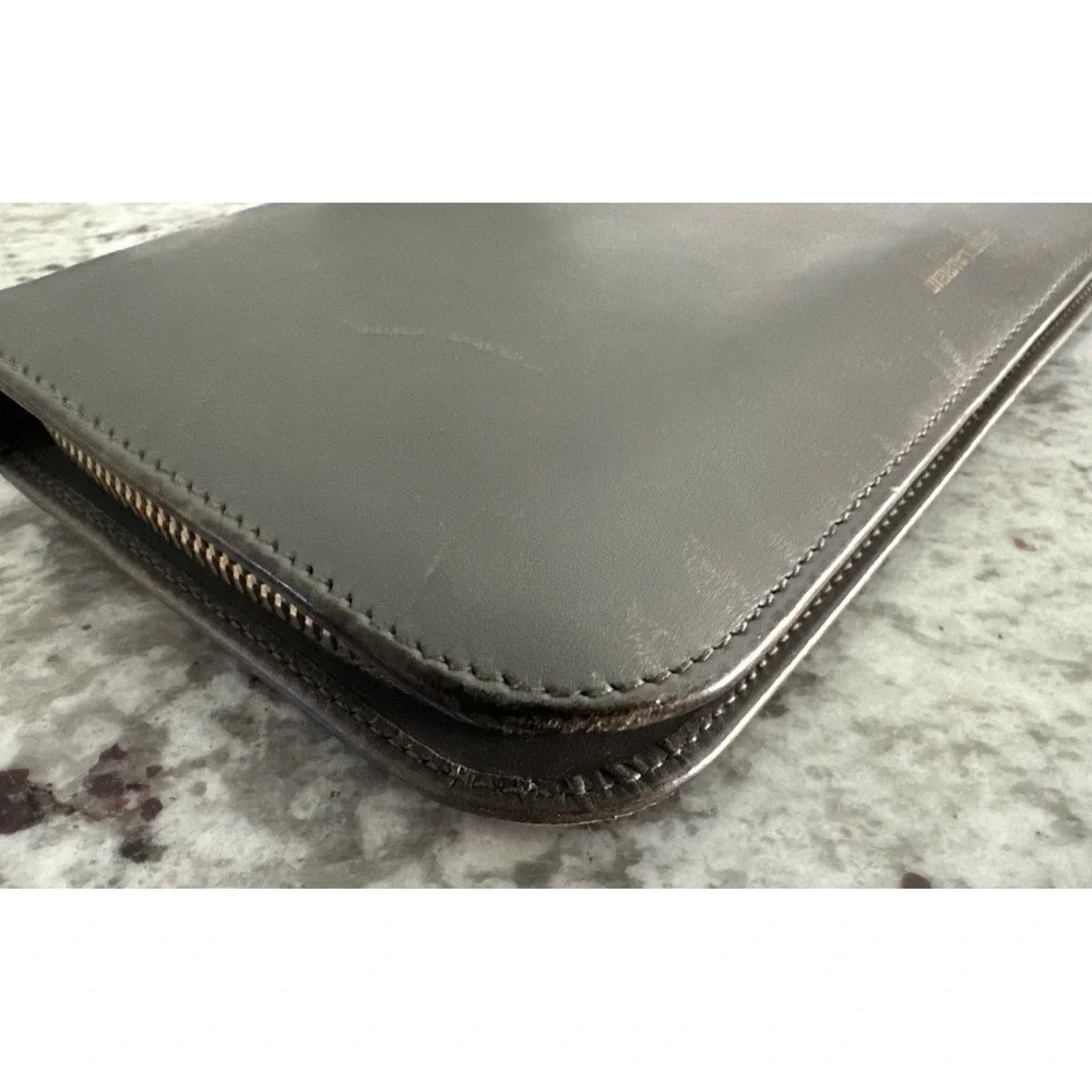 Saint Laurent Paris gray long zip-around wallet